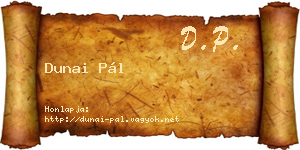 Dunai Pál névjegykártya